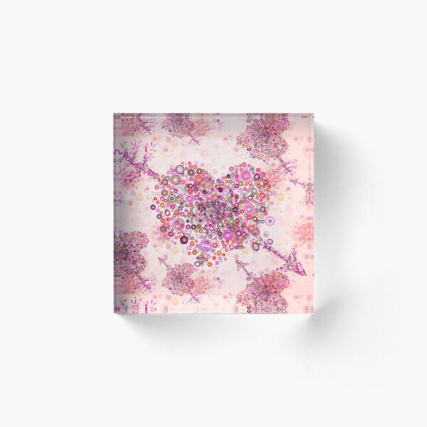 valentines day graphic heart Acrylic Block