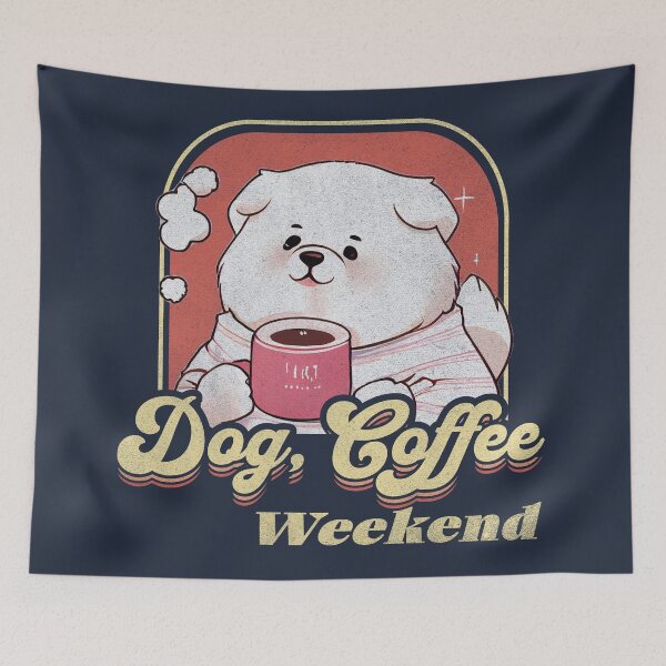 Aperçu de l'œuvre Dog coffee weekend Cute Design V2 créée et vendue par Family Journey with God.
