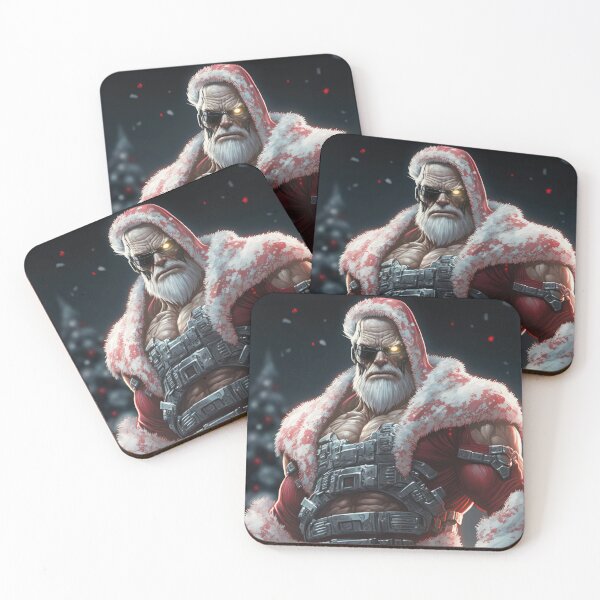 Aperçu de l'œuvre Tough Terminator Santa Claus, cyborg de la mort musclé créée et vendue par ArtificialEye.