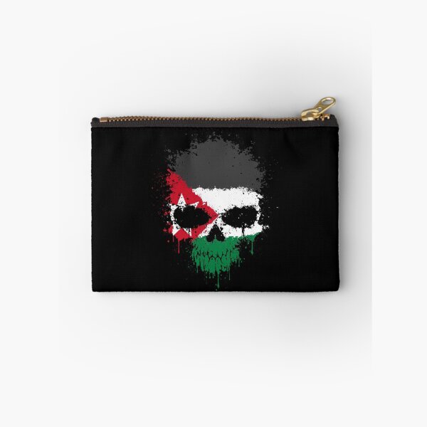 Item preview, Chaotic Jordanian Flag Splatter Skull designed and sold by JeffBartels.