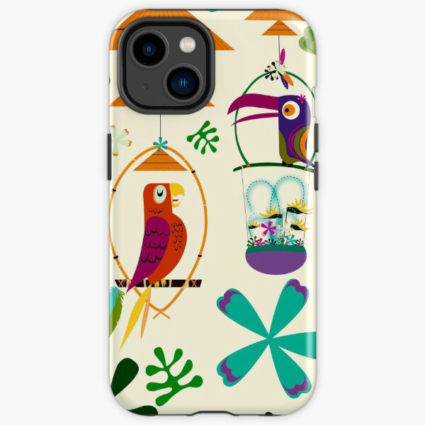 Vintage Modern Tiki Birds iPhone Tough Case