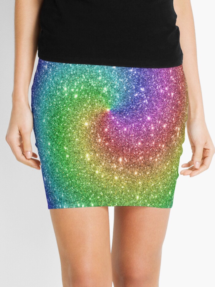 Printed Image of Rainbow Glitter - Not Reflective Mini Skirt for Sale by  CoLoRLifeDesign