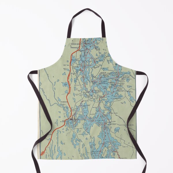 Item preview, 1924 Vintage Muskoka Lakes Railway Map designed and sold by Gin  Neko.