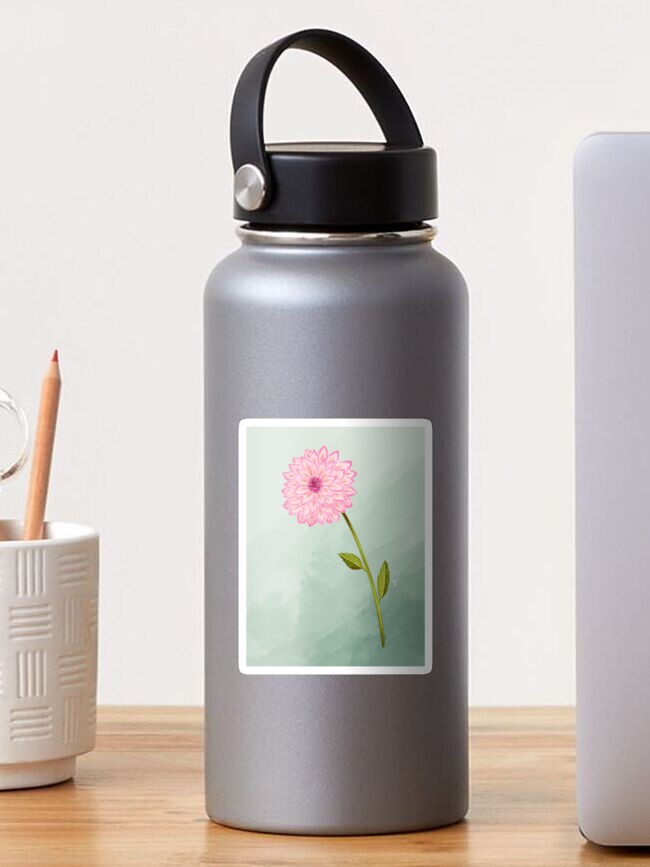 Thumbnail 1 of 3, Sticker, Stillness Gifts Pink Dahlia designed and sold by stillnessgifts.