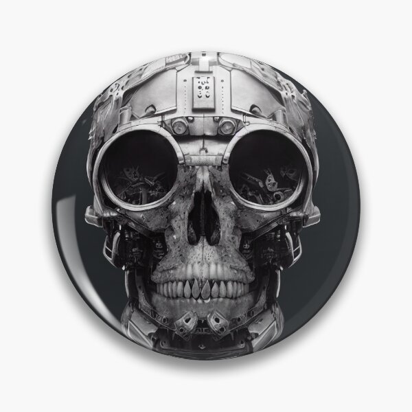 Item preview, Terminator Inspired Vintage Soulless Cyborg Skull with Ai Art designed and sold by ArtificialEye.