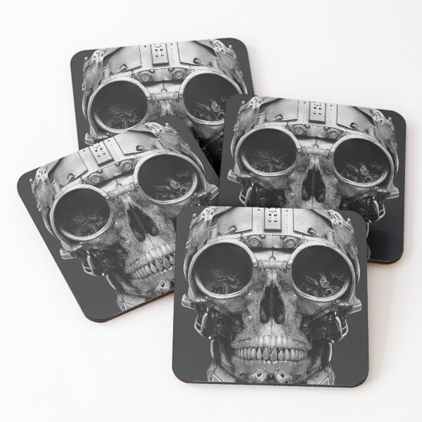 Item preview, Terminator Inspired Vintage Soulless Cyborg Skull with Ai Art designed and sold by ArtificialEye.