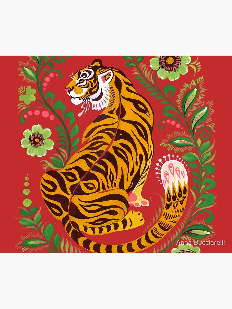 Tiger Folk Art by annabucciarelli