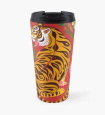 Tiger Folk Art Travel Mug