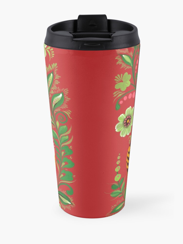 Alternate view of Tiger Folk Art Travel Coffee Mug