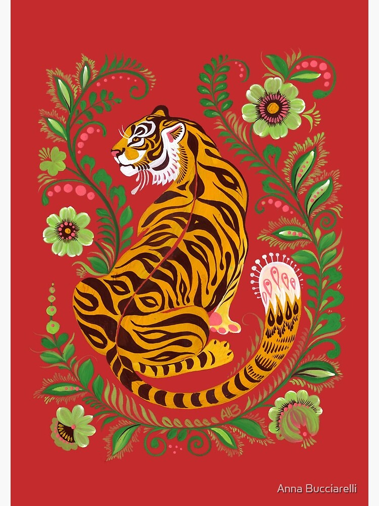 Tiger Folk Art by annabucciarelli