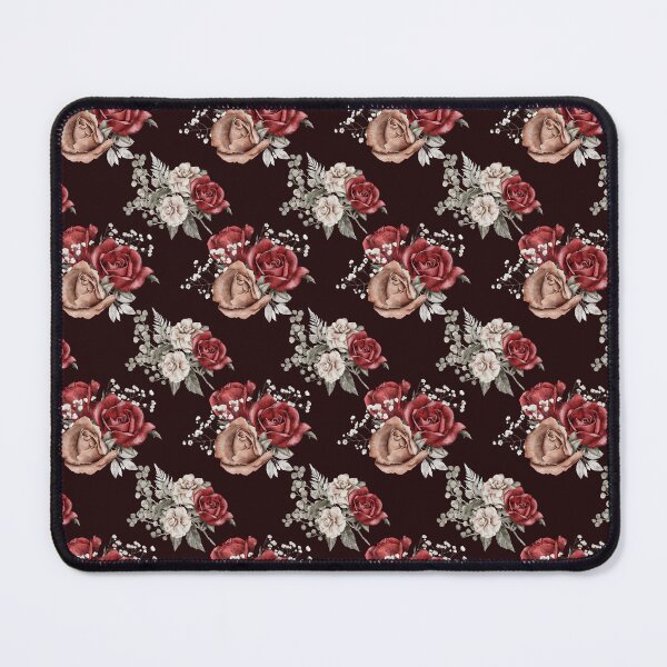 Artikelvorschau, Rote, goldene und elfenbeinfarbene Rosen im gesamten Design entworfen und verkauft von Lolly's Lane Shoppe.