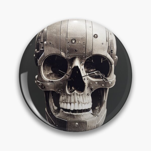 Item preview, Terminator Inspired Human Soulless Cyborg Skull with Ai Art designed and sold by ArtificialEye.