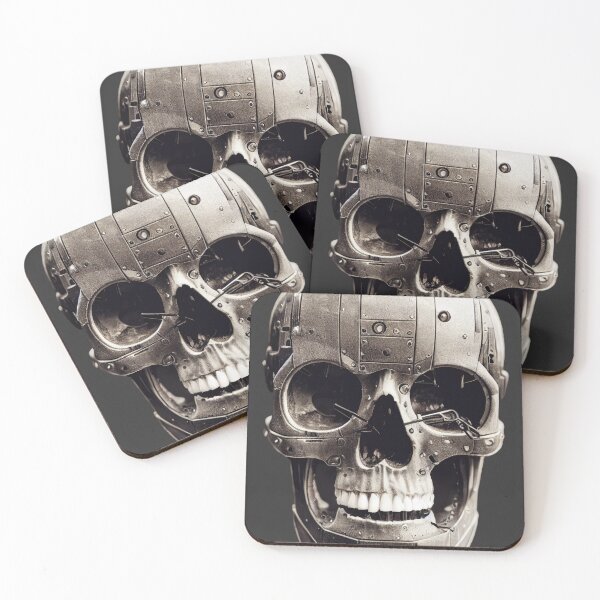 Item preview, Terminator Inspired Human Soulless Cyborg Skull with Ai Art designed and sold by ArtificialEye.