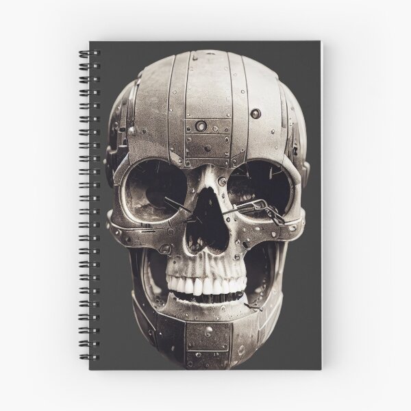 Item preview, Terminator Inspired Human Soulless Cyborg Skull with Ai Art designed and sold by ArtificialEye.