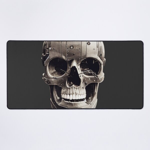 Item preview, Cráneo de Cyborg sin alma humano inspirado en Terminator con arte Ai designed and sold by ArtificialEye.
