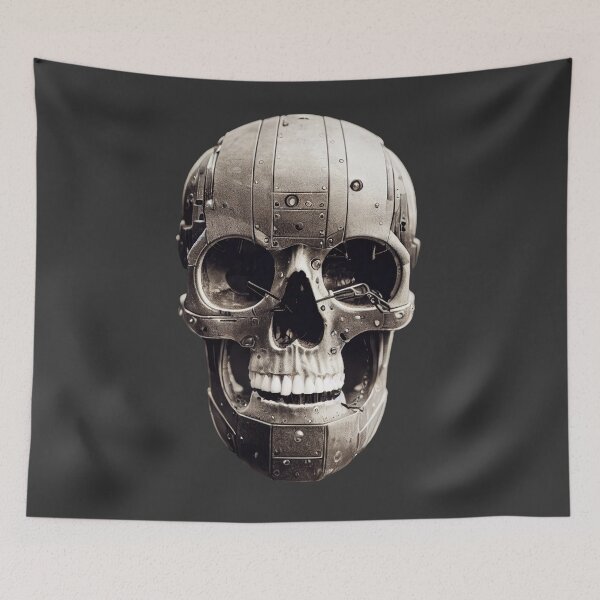 Item preview, Terminator Inspired Human Soulless Cyborg Skull with Ai Art designed and sold by ArtificialEye.