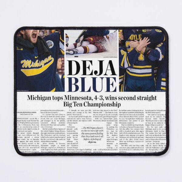Item preview, 3/22 The Michigan Daily Front Cover Hockey Big Ten Champions Poster designed and sold by michigan-daily.