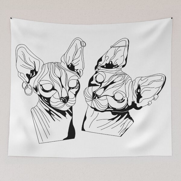 Item preview, Tatuaje de gatos esfinge designed and sold by SoykAart.
