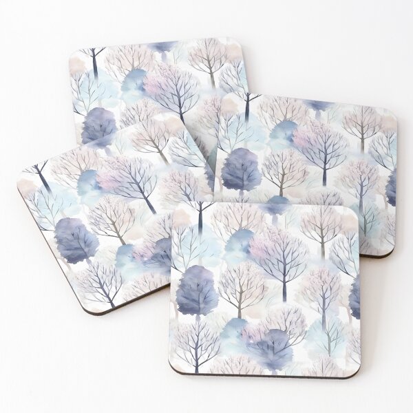 Item preview, Watercolor Winter Trees Pattern designed and sold by ClairesPatterns.