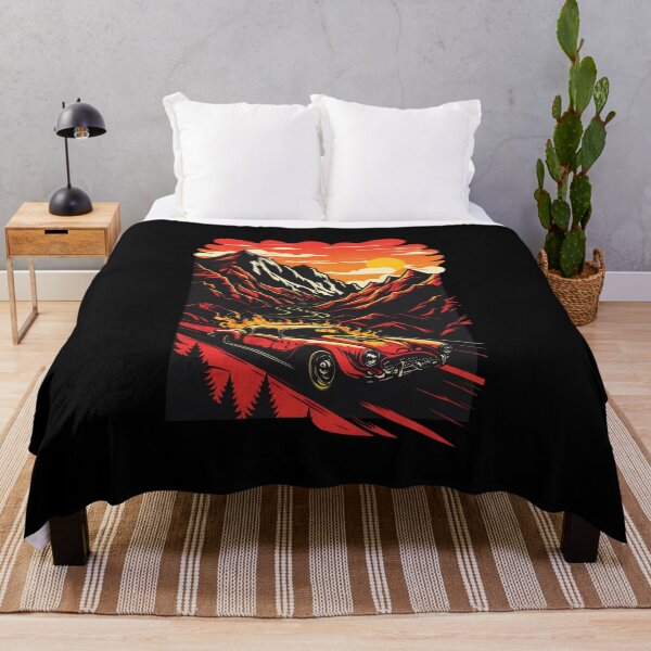 Item preview, Hot Rod muscle car in Flames in a dirty road in the mountains. designed and sold by paulo silveira.