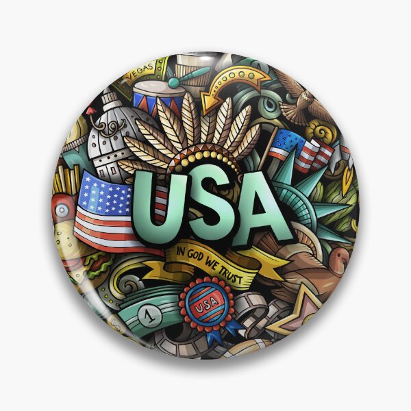 Item preview, USA doodle art designed and sold by AnyMar2023.