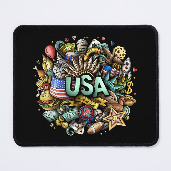 Item preview, USA doodle art  designed and sold by AnyMar2023.