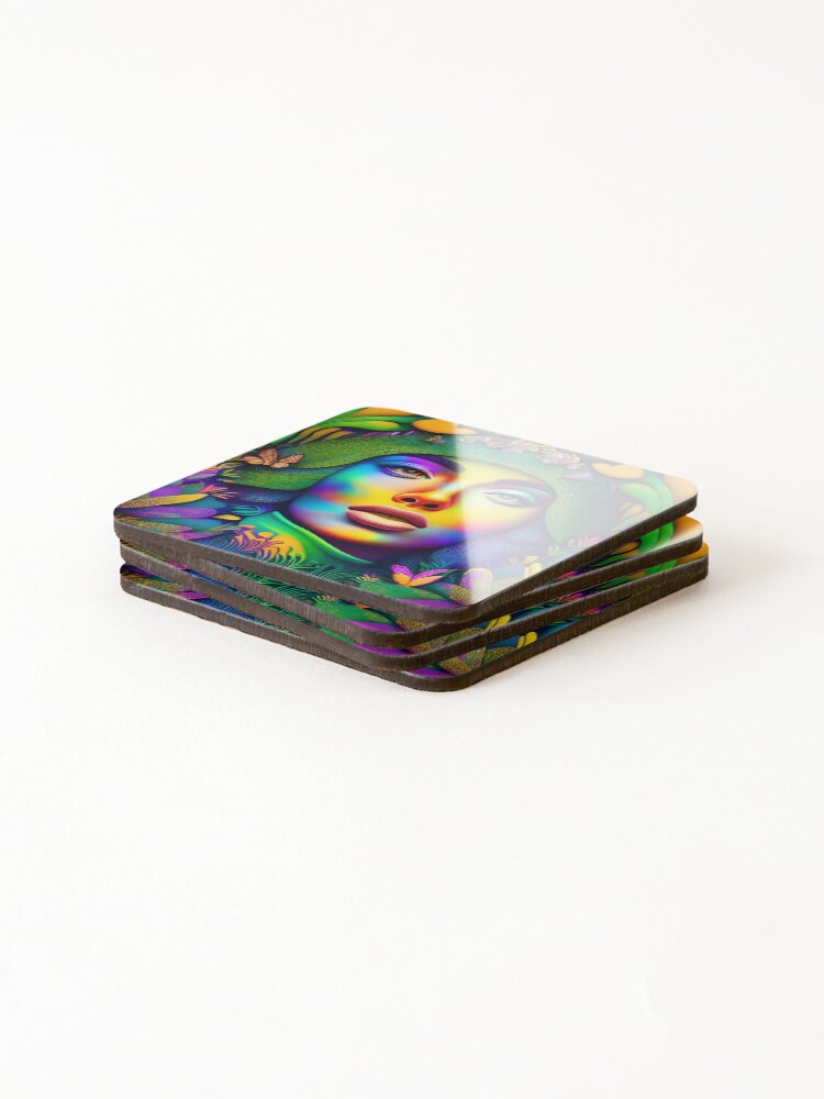 Thumbnail 4 of 5, Coasters (Set of 4), Psychedelic digital designed and sold by RuiFernandes.