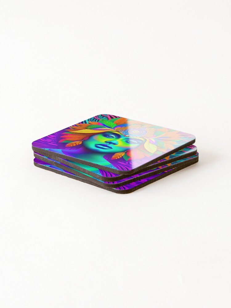 Thumbnail 4 of 5, Coasters (Set of 4), Psychedelic digital designed and sold by RuiFernandes.