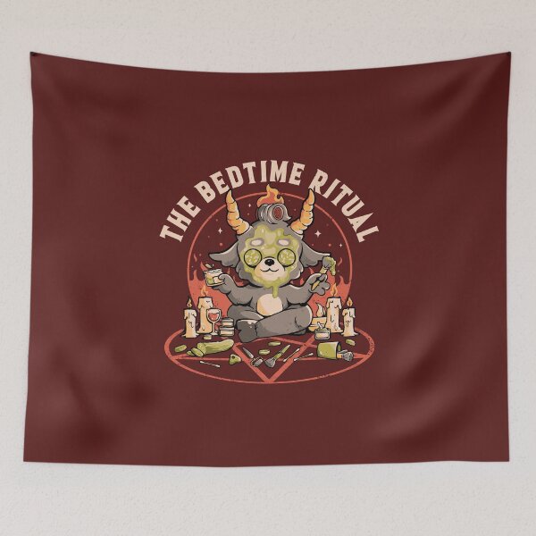 Item preview, The Bedtime Ritual - Funny Evil Baphomet Gift designed and sold by EduEly.