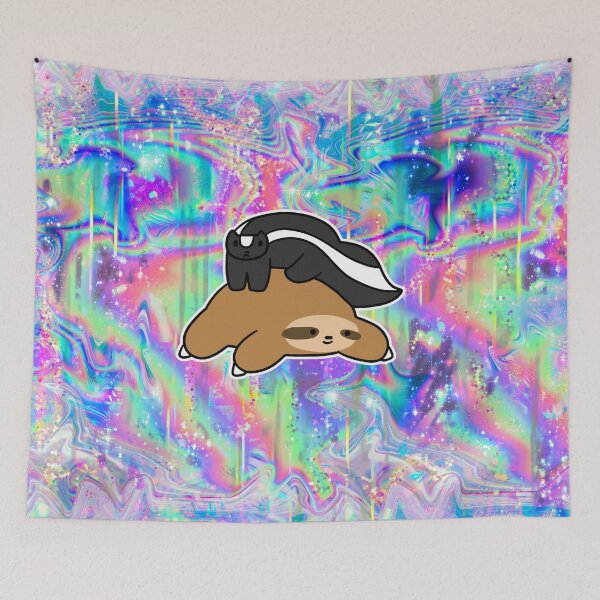 Item preview, Little Skunk and Sloth Rainbow Holographic designed and sold by SaradaBoru.