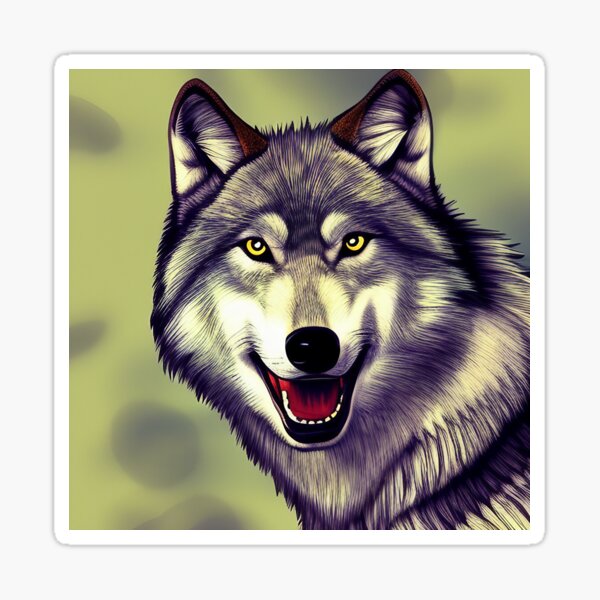 Imagine If Happy Wolf Sticker