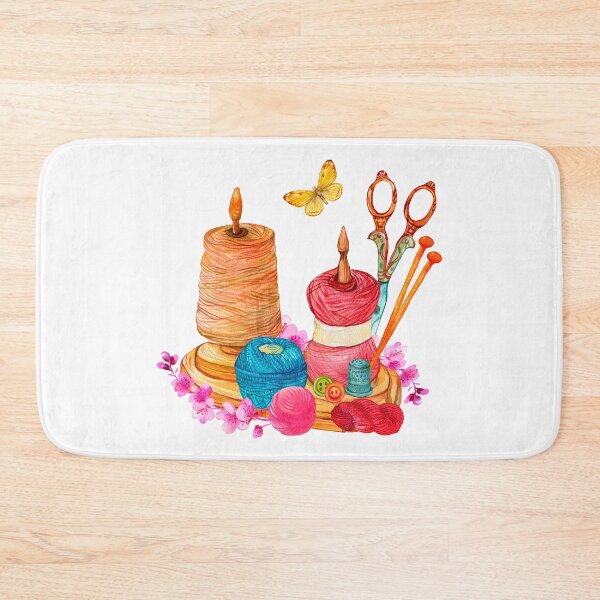 Artikelvorschau, Aquarell-Näh- und Strickzubehör und Garn entworfen und verkauft von silviaol.