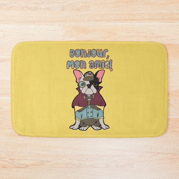 Item preview, Bonjour, Mon amie! Hello My Friend Funny French Bulldog Detective Humor designed and sold by JoyOfHopeStore.