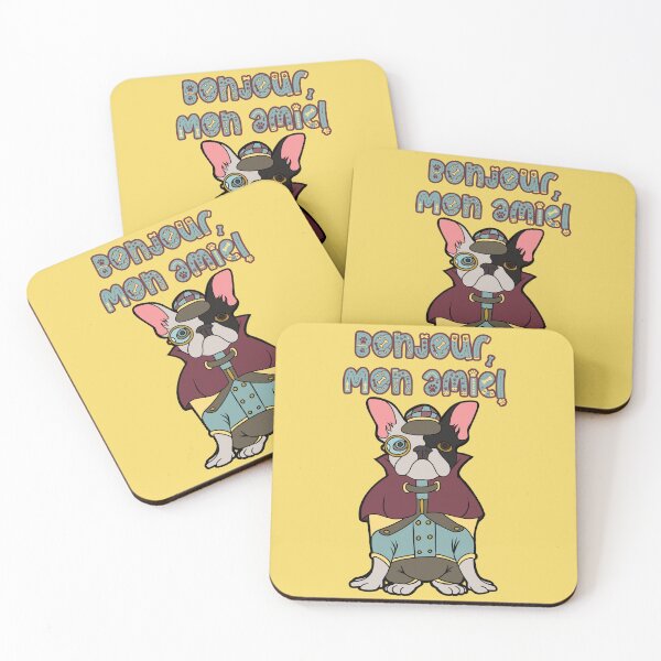 Item preview, Bonjour, Mon amie! Hello My Friend Funny French Bulldog Detective Humor designed and sold by JoyOfHopeStore.