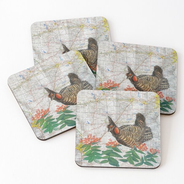 Item preview, Prairie Chicken and Butterfly Milkweed designed and sold by Katie Morris Art.