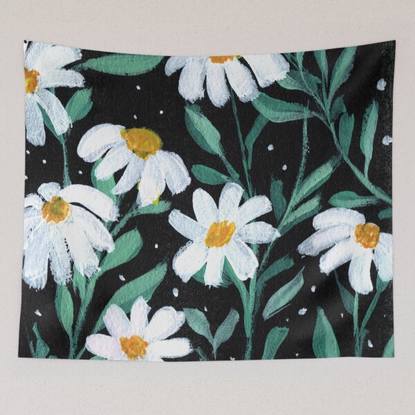 Item preview, White daisies hand painted gouche floral art designed and sold by pinkyfish1010.