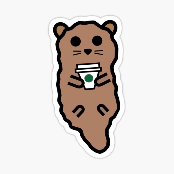 Otter with Coffee Sticker