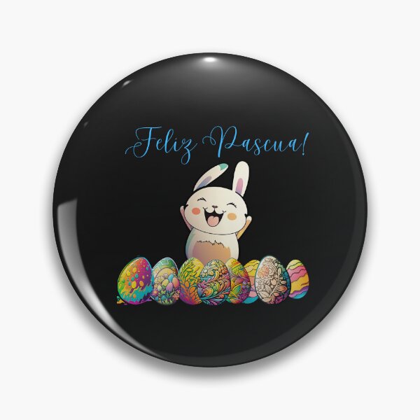 Item preview, Cute Fun Smiling Felíz Pascua Bunny with Easter Eggs designed and sold by Impressify.