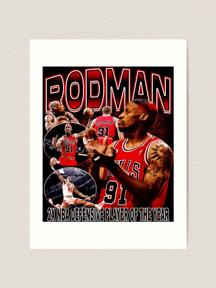Dennis Rodman NBA basketball Vintage Bootleg Retro 90s Rap Tee T-shirt Art  Print for Sale by jat1nim6