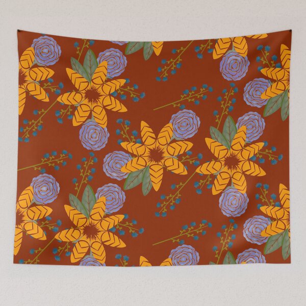 Item preview, Chevron floral (Rust) designed and sold by AmberAzbell.