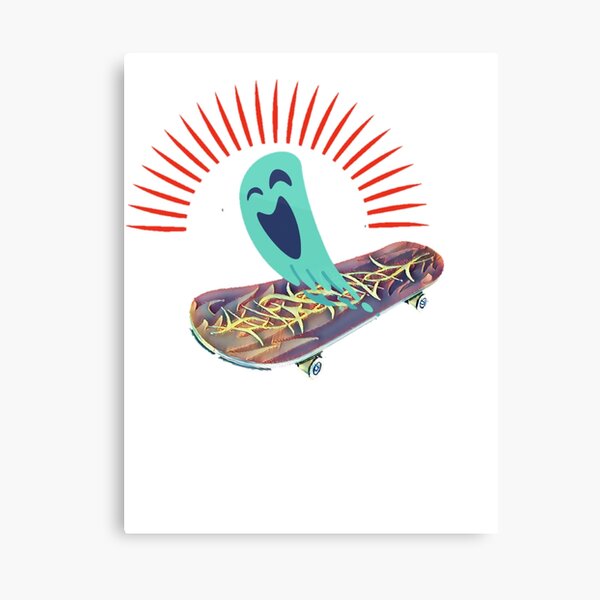 Anime skater boy rolling his skateboard Canvas Print by OtherVisions