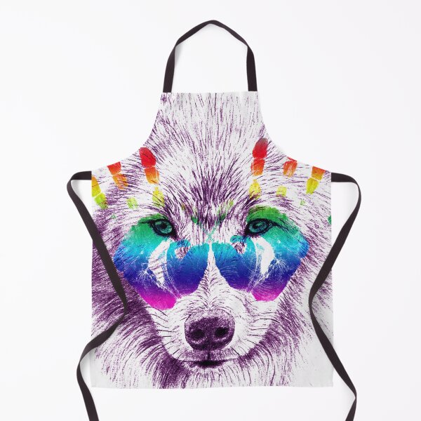 Item preview, Wolf portrait in transparency - purple colorized version and rainbow handprints 1 designed and sold by SylvieG18.