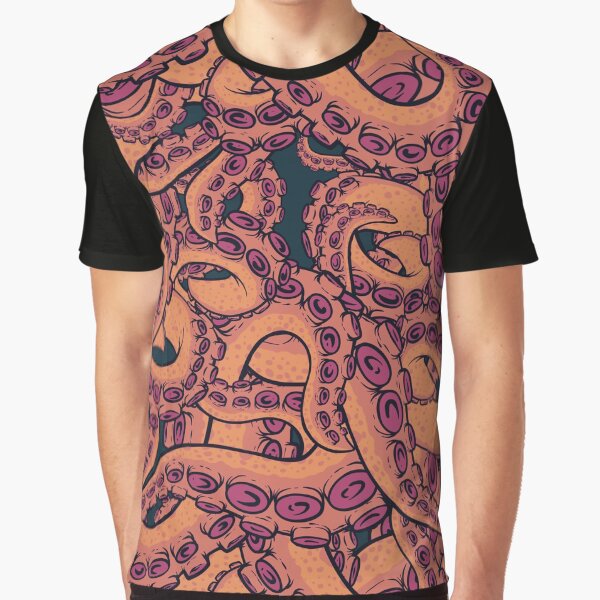 Orange Tentacle Mess Graphic T-Shirt