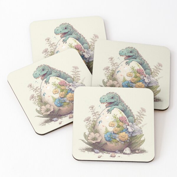 Item preview, Easter Saurus Rex Funny Baby Dinosaur Hatching Egg Flowers designed and sold by Aurora Hues.