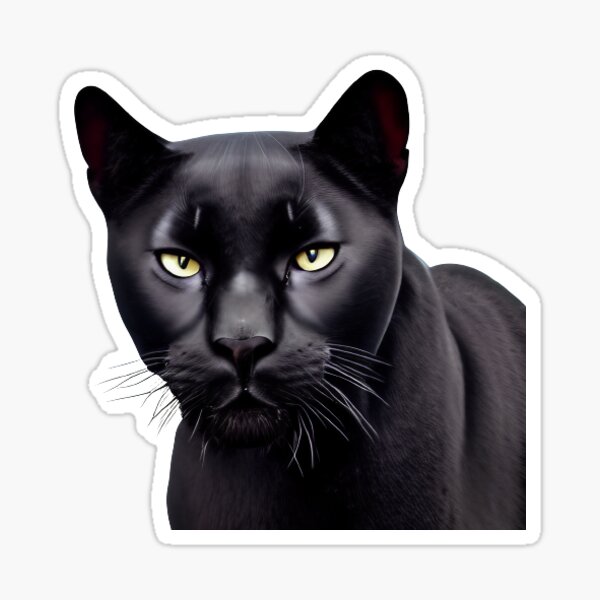 Imagine If Serious Black Panther Animal Cat Sticker