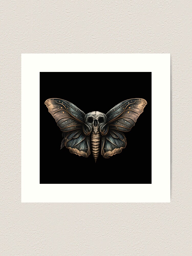 Death moth print, death moth art, gothic print, gothic decor, gothic art,  gothic frame, death moth, alternative art, gothic gifts, postcards