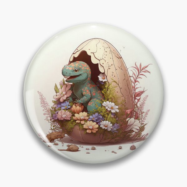 Item preview, Easter Saurus Rex Funny Baby Dinosaur Hatching Egg Flowers designed and sold by Aurora Hues.