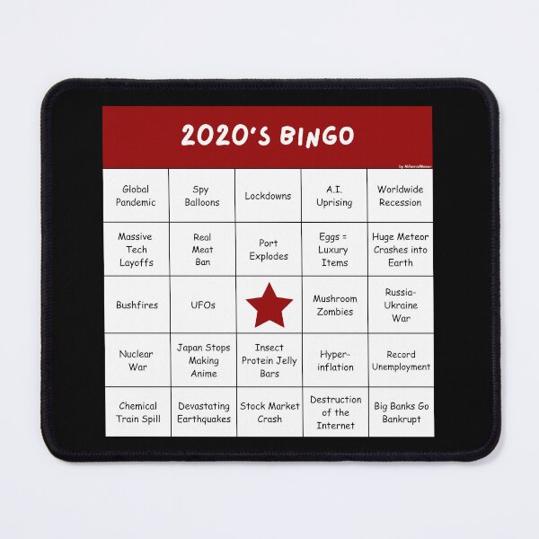 Item preview, 2020s Bingo - 2020's Darkest Decade Bingo Card - Disaster Bingo Meme (red) designed and sold by MillennialMemer.