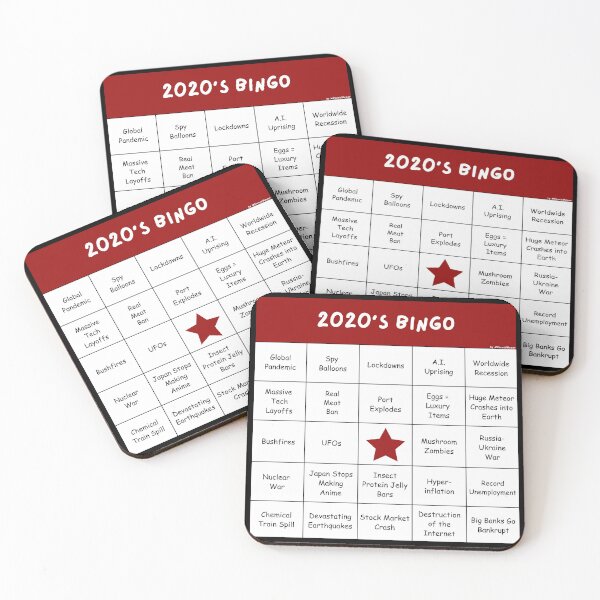 Item preview, 2020s Bingo - 2020's Darkest Decade Bingo Card - Disaster Bingo Meme (red) designed and sold by MillennialMemer.