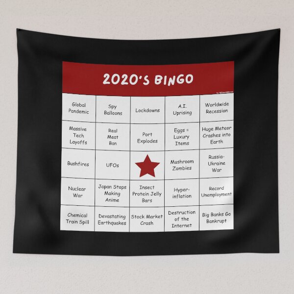 Item preview, 2020s Bingo - 2020's Darkest Decade Bingo Card - Disaster Bingo Meme (red) designed and sold by MillennialMemer.